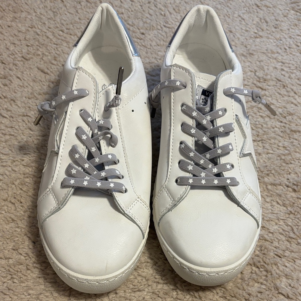 Vintage Havana White Sneakers with Star Laces - Worn once
